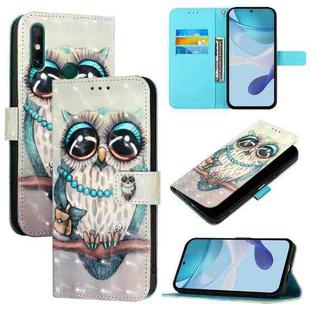 For Huawei Enjoy 20 SE / Y7a 4G 3D Painting Horizontal Flip Leather Phone Case(Grey Owl)