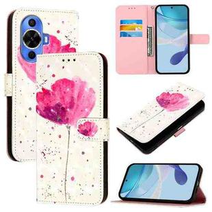 For Huawei nova 12s Global 3D Painting Horizontal Flip Leather Phone Case(Flower)