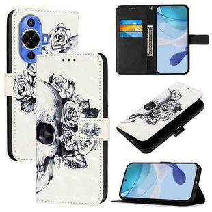 For Huawei nova 12s Global 3D Painting Horizontal Flip Leather Phone Case(Skull)