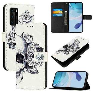 For Huawei P40 3D Painting Horizontal Flip Leather Phone Case(Skull)