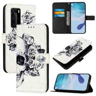 For Huawei P40 Pro 3D Painting Horizontal Flip Leather Phone Case(Skull)
