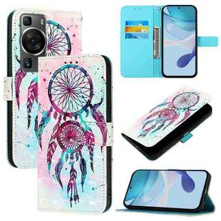 For Huawei P60 Pro 3D Painting Horizontal Flip Leather Phone Case(Color Drop Wind Chimes)