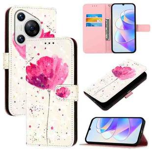 For Huawei Pura 70 3D Painting Horizontal Flip Leather Phone Case(Flower)