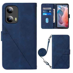 For Motorola Moto G Play 5G 2024 Crossbody 3D Embossed Flip Leather Phone Case(Blue)