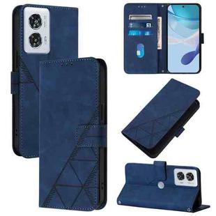For Motorola Edge 50 Fusion Crossbody 3D Embossed Flip Leather Phone Case(Blue)