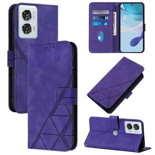 For Motorola Edge 50 Fusion Crossbody 3D Embossed Flip Leather Phone Case(Purple)