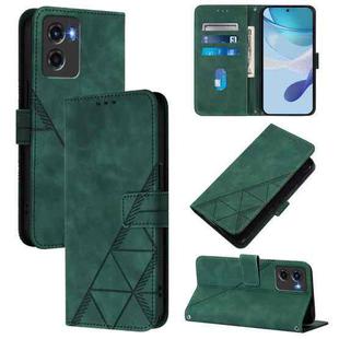 For Motorola Moto G05 Crossbody 3D Embossed Flip Leather Phone Case(Dark Green)