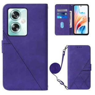 For OPPO A79 5G Crossbody 3D Embossed Flip Leather Phone Case(Purple)