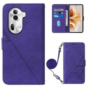 For OPPO Reno11 Pro 5G Global Crossbody 3D Embossed Flip Leather Phone Case(Purple)