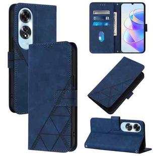 For OPPO A60 4G Global Crossbody 3D Embossed Flip Leather Phone Case(Blue)