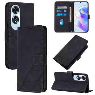 For OPPO A60 4G Global Crossbody 3D Embossed Flip Leather Phone Case(Black)