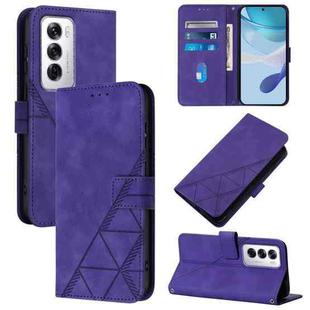 For OPPO Reno12 Global Crossbody 3D Embossed Flip Leather Phone Case(Purple)