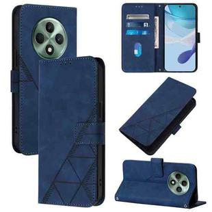 For OPPO Reno12 F 5G Global Crossbody 3D Embossed Flip Leather Phone Case(Blue)