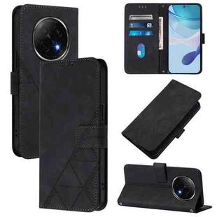 For OPPO A5 Pro China Crossbody 3D Embossed Flip Leather Phone Case(Black)