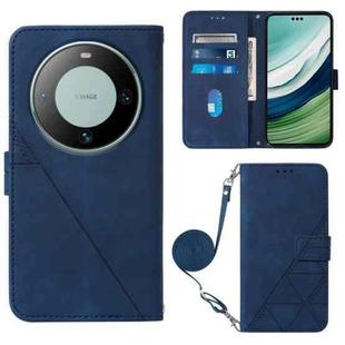 For Huawei Mate 60 Pro Crossbody 3D Embossed Flip Leather Phone Case(Blue)