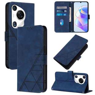 For Huawei Pura 70 Pro Crossbody 3D Embossed Flip Leather Phone Case(Blue)