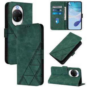 For Huawei nova 14 Pro 5G Crossbody 3D Embossed Flip Leather Phone Case(Dark Green)