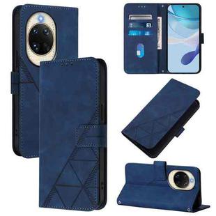 For Huawei nova 14 5G Crossbody 3D Embossed Flip Leather Phone Case(Blue)