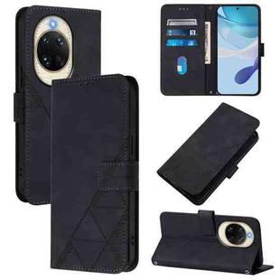 For Huawei nova 14 5G Crossbody 3D Embossed Flip Leather Phone Case(Black)