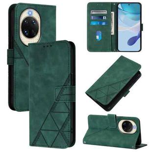 For Huawei nova 14 5G Crossbody 3D Embossed Flip Leather Phone Case(Dark Green)