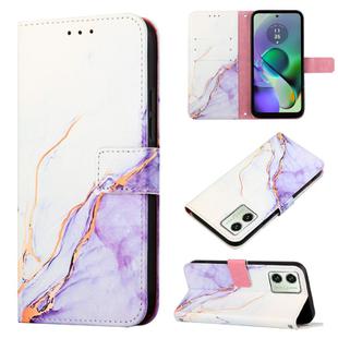 For Motorola Moto G54 PT003 Marble Pattern Flip Leather Phone Case(LS006)
