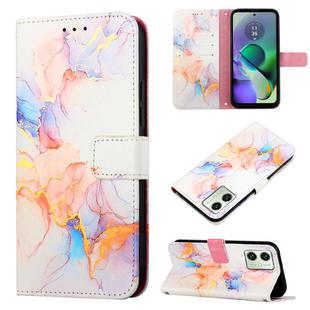 For Motorola Moto G54 PT003 Marble Pattern Flip Leather Phone Case(LS004)