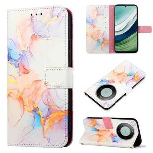 For Huawei Mate 60 PT003 Marble Pattern Flip Leather Phone Case(LS004 Marble White)