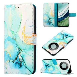 For Huawei Mate 60 Pro PT003 Marble Pattern Flip Leather Phone Case(LS003 Green)