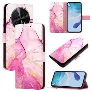 For Huawei nova 12s 4G Global PT003 Marble Pattern Flip Leather Phone Case(LS001 Pink Purple Gold)