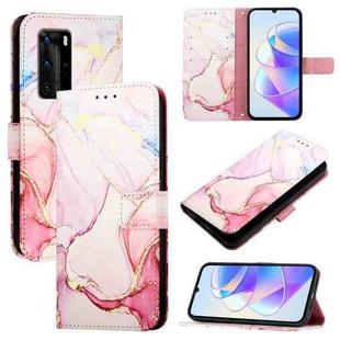 For Huawei P40 Pro PT003 Marble Pattern Flip Leather Phone Case(LS005 Rose Gold)