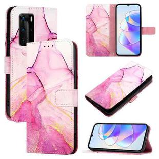 For Huawei P40 Pro PT003 Marble Pattern Flip Leather Phone Case(LS001 Pink Purple Gold)