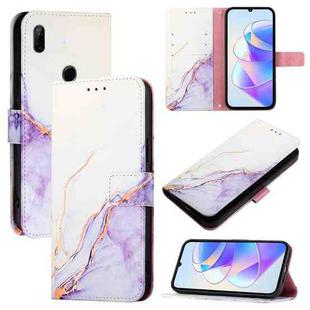 For Huawei P Smart Z / Y9 Prime 2019 PT003 Marble Pattern Flip Leather Phone Case(LS006 White Purple)