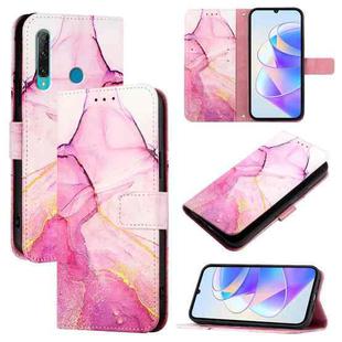 For Huawei Enjoy 9s / P Smart+ 2019 PT003 Marble Pattern Flip Leather Phone Case(LS001 Pink Purple Gold)