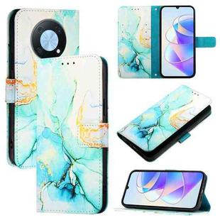 For Huawei Enjoy 50 Pro / nova Y90 PT003 Marble Pattern Flip Leather Phone Case(LS003 Green)
