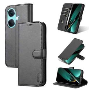 For OPPO K11 5G / OnePlus Nord CE3 AZNS Skin Feel Calf Texture Flip Leather Phone Case(Black)