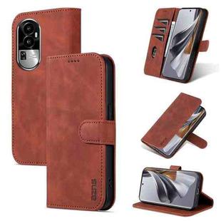 For OPPO Reno10 / 10 Pro Global AZNS Skin Feel Calf Texture Flip Leather Phone Case(Brown)