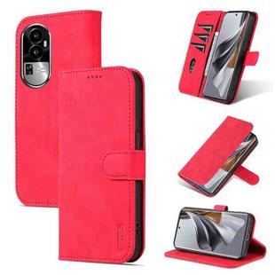 For OPPO Reno10 / 10 Pro Global AZNS Skin Feel Calf Texture Flip Leather Phone Case(Red)