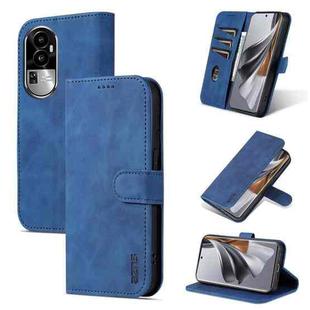 For OPPO Reno10 / 10 Pro Global AZNS Skin Feel Calf Texture Flip Leather Phone Case(Blue)