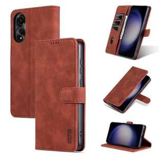 For OPPO A78 4G Global AZNS Skin Feel Calf Texture Flip Leather Phone Case(Brown)