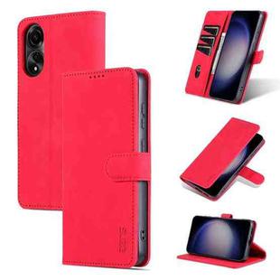 For OPPO A78 4G Global AZNS Skin Feel Calf Texture Flip Leather Phone Case(Red)