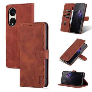 For OPPO A1 Pro/Reno8 T 5G AZNS Skin Feel Calf Texture Flip Leather Phone Case(Brown)