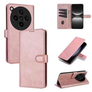 For OPPO Find X8 Pro AZNS Skin Feel Calf Texture Flip Leather Phone Case(Rose Gold)