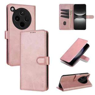 For OPPO Find X8 AZNS Skin Feel Calf Texture Flip Leather Phone Case(Rose Gold)