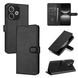For OPPO A5 Energy / A5 Pro 5G Global AZNS Skin Feel Calf Texture Flip Leather Phone Case(Black)