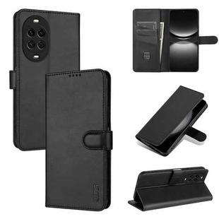 For Huawei nova 14 5G AZNS Skin Feel Calf Texture Flip Leather Phone Case(Black)