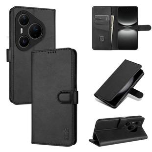 For Huawei Pura 80 Pro 5G / 80 Pro+ 5G AZNS Skin Feel Calf Texture Flip Leather Phone Case(Black)