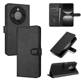 For Honor X70 5G AZNS Skin Feel Calf Texture Flip Leather Phone Case(Black)