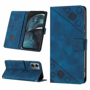 For Motorola Moto G14 Skin Feel Embossed Leather Phone Case(Blue)