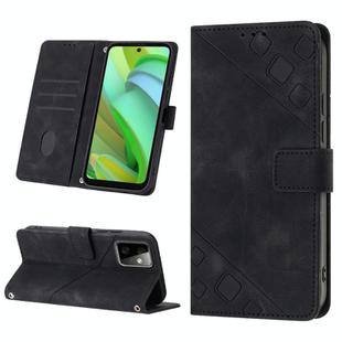 For Motorola Moto G Power 2023 Skin-feel Embossed Leather Phone Case(Black)