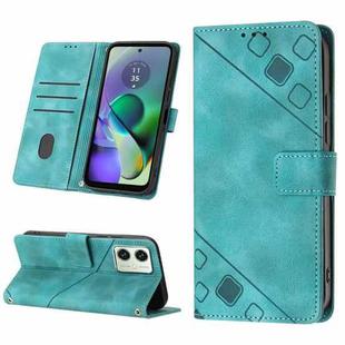 For Motorola Moto G54 Skin Feel Embossed Leather Phone Case(Green)